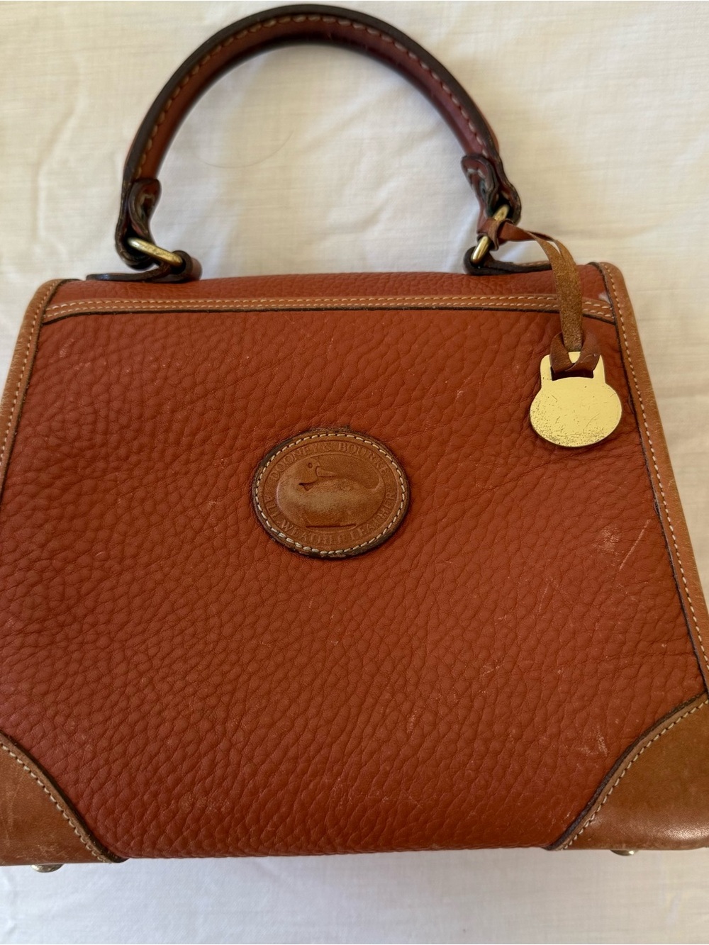 Vintage Dooney & Bourke Leather Top-Handle Satchel in Brown - Picture 2 of 5